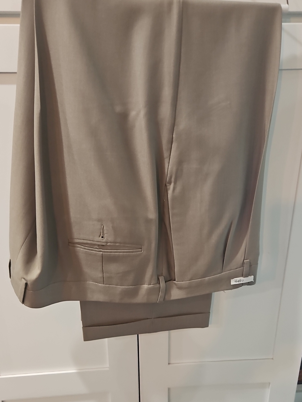 Men's Dress Pants in Dark Khaki - Tailored Dress Trousers 44-29